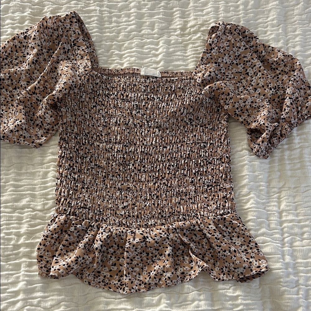 Sienna Sky Floral Puff Sleeve Blouse